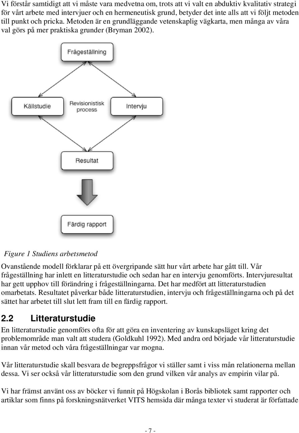 Figure 1 Studiens arbetsmetod Ovanstående modell förklarar på ett övergripande sätt hur vårt arbete har gått till.