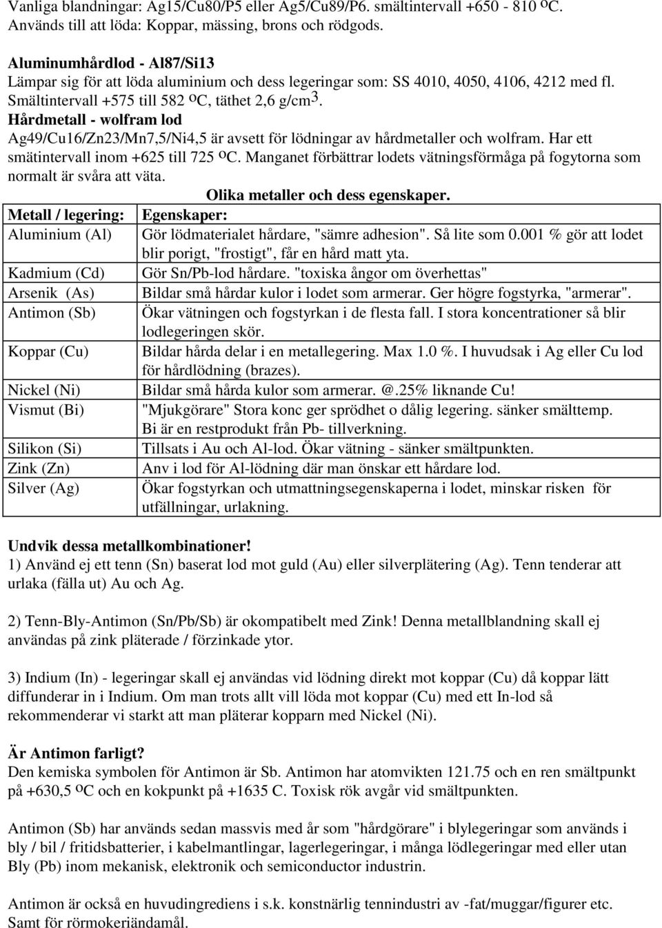 Hårdmetall - wolfram lod Ag49/Cu16/Zn23/Mn7,5/Ni4,5 är avsett för lödningar av hårdmetaller och wolfram. Har ett smätintervall inom +625 till 725 o C.