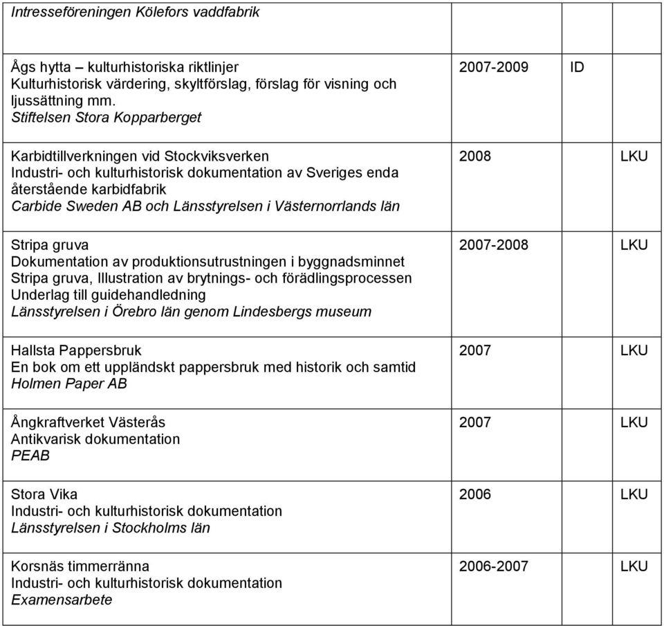 Västernorrlands län Stripa gruva Dokumentation av produktionsutrustningen i byggnadsminnet Stripa gruva, Illustration av brytnings- och förädlingsprocessen Underlag till guidehandledning