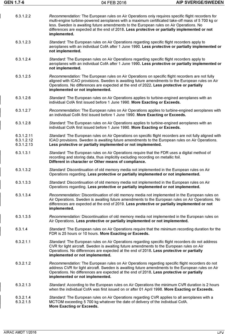 2 Recommendation: The European rules on Air Operations only requires specific flight recorders for multi-engine turbine-powered aeroplanes with a maximum certificated take-off mass of 5 700 kg or