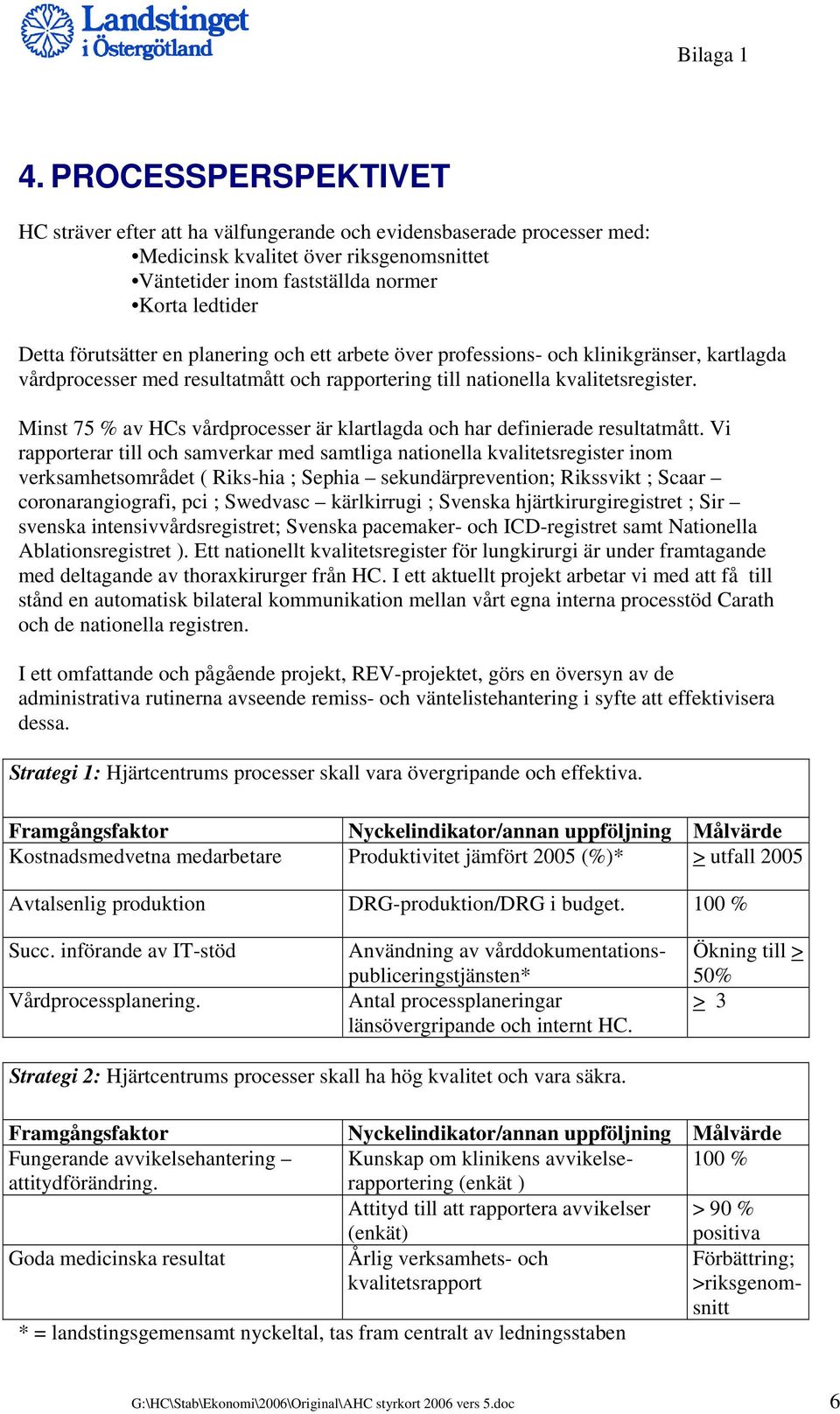 förutsätter en planering och ett arbete över professions- och klinikgränser, kartlagda vårdprocesser med resultatmått och rapportering till nationella kvalitetsregister.