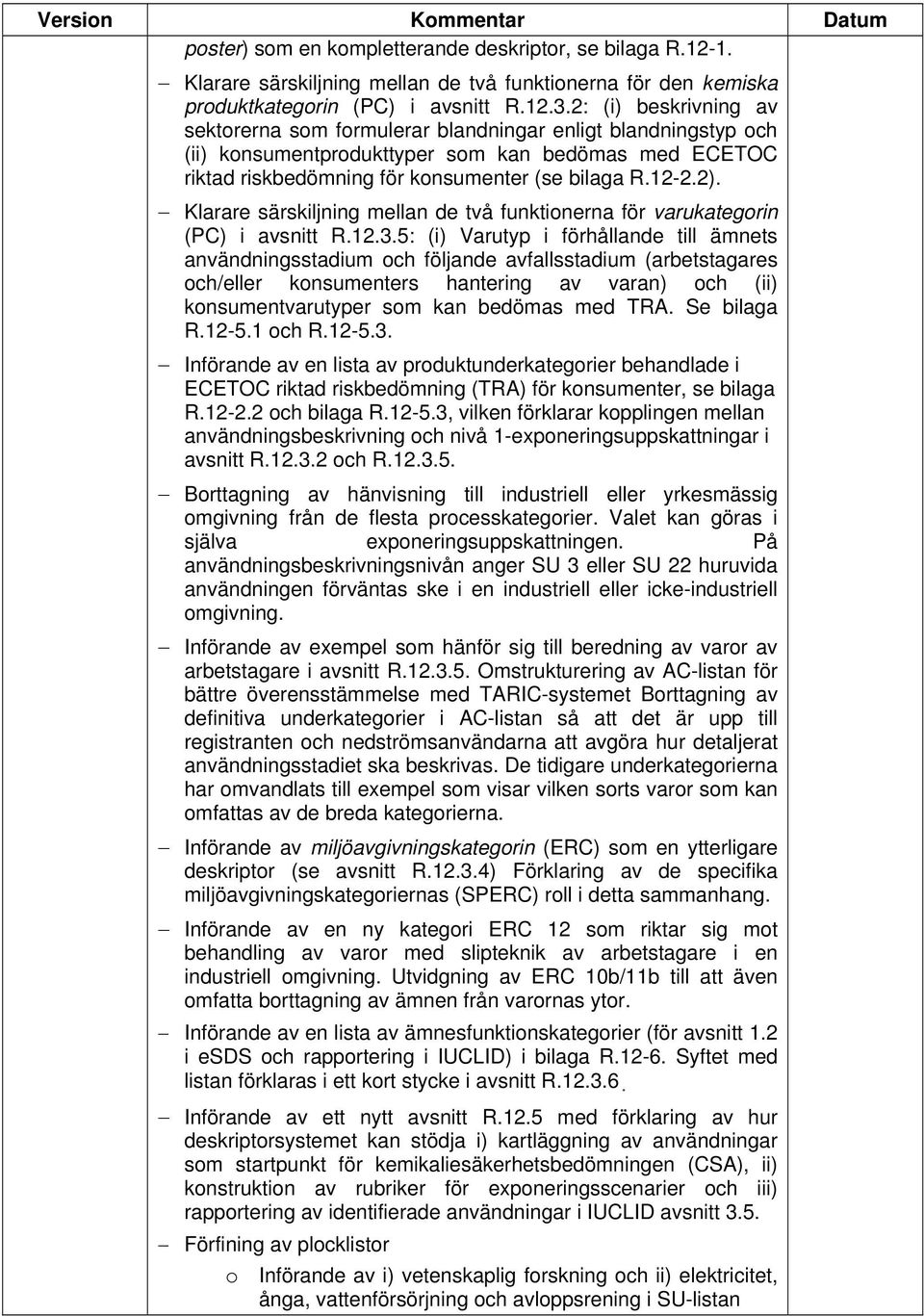 Klarare särskiljning mellan de två funktionerna för varukategorin (PC) i avsnitt R.12.3.