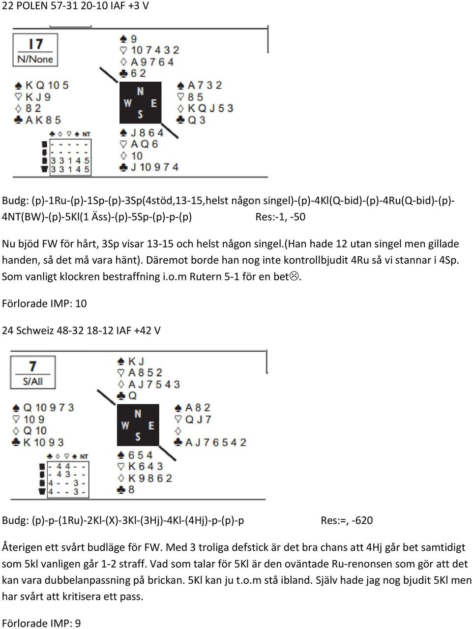 Som vanligt klockren bestraffning i.o.m Rutern 5 1 för en bet.