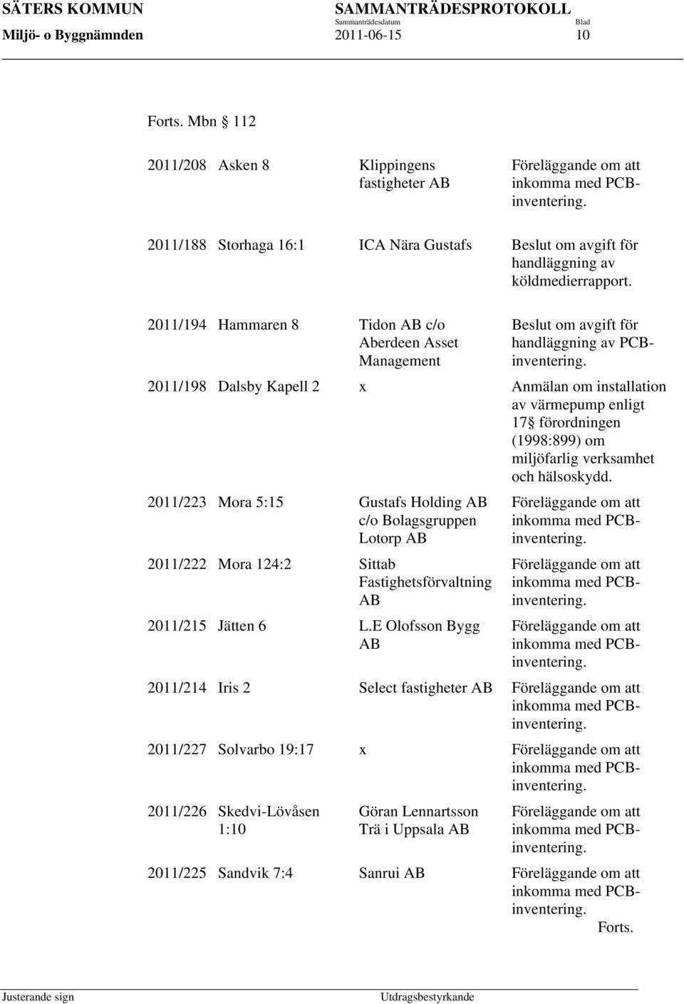 2011/198 Dalsby Kapell 2 x Anmälan om installation av värmepump enligt 17 förordningen (1998:899) om miljöfarlig verksamhet och hälsoskydd.