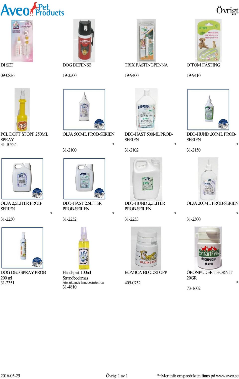 DEO-HUND 2,5LITER 31-2253 OLJA 200ML 31-2300 DOG DEO SPRAY PROB 200 ml 31-2351 Handsprit 100ml Strandbodarnas Återfuktande