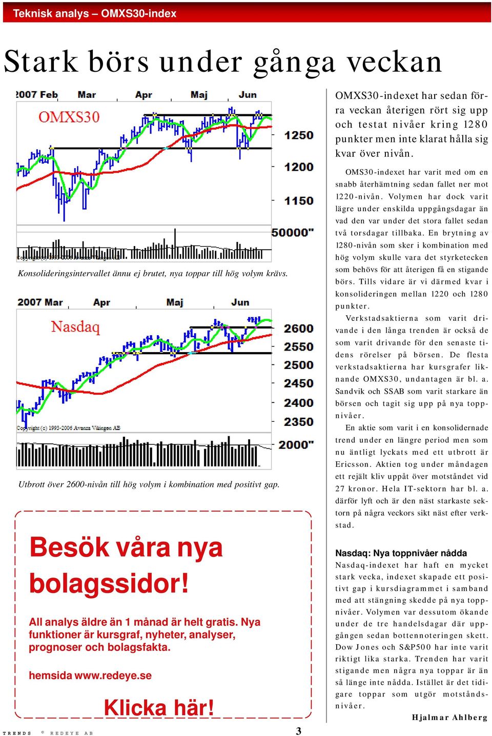 All analys äldre än 1 månad är helt gratis. Nya funktioner är kursgraf, nyheter, analyser, prognoser och bolagsfakta. hemsida www.redeye.se Klicka här!