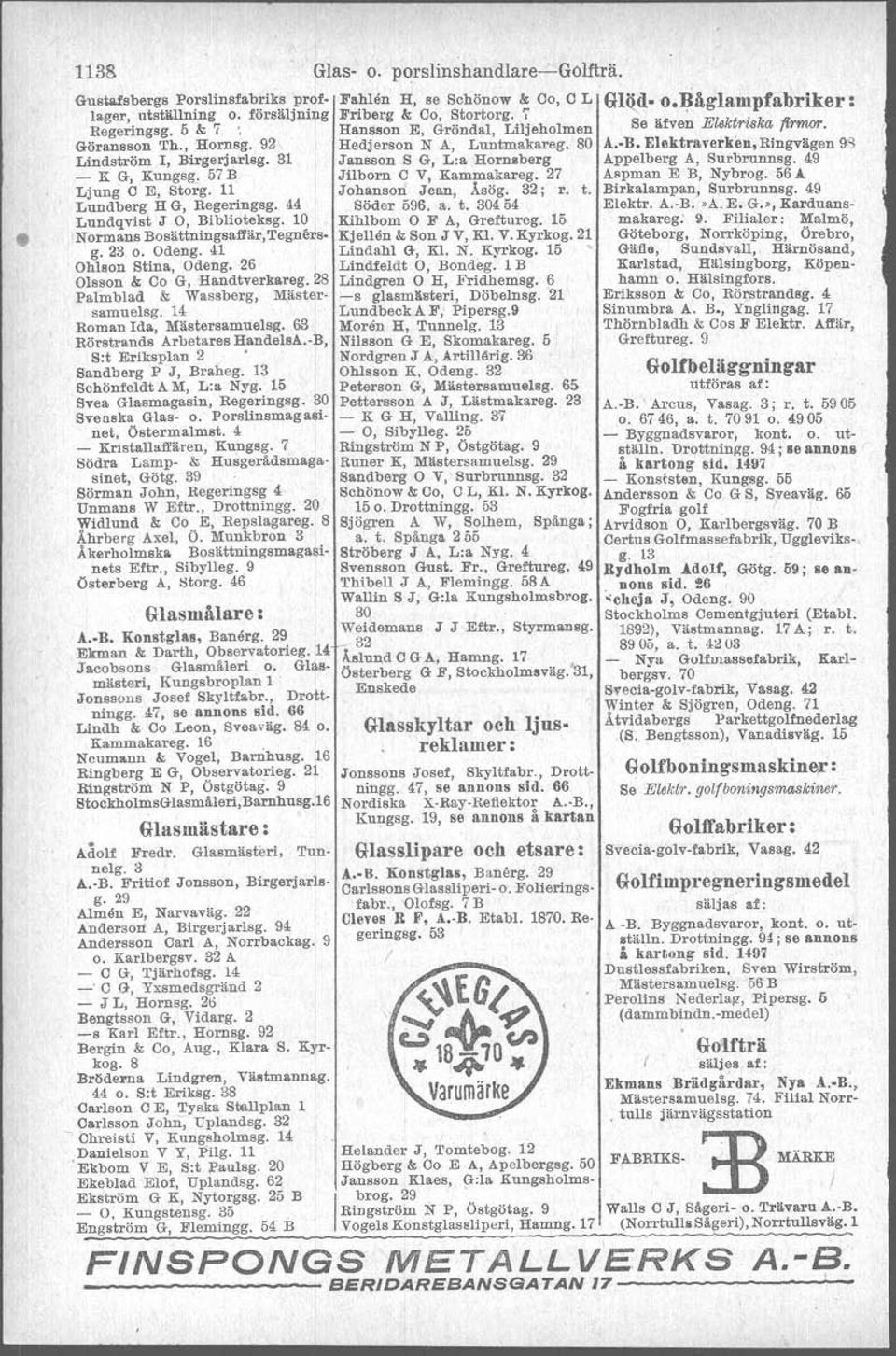 31 Jansson S G, L:a Hornsberg Appelberg A, Surbmrnnsg, 49 _ K G, Kungsg, 5 B Jilborn C V, Kammakareg. 2 Aspman E B, Nybrog. ~56A Ljung C E,Storg. 11 Johanson Jean, Åsög. 32; r.