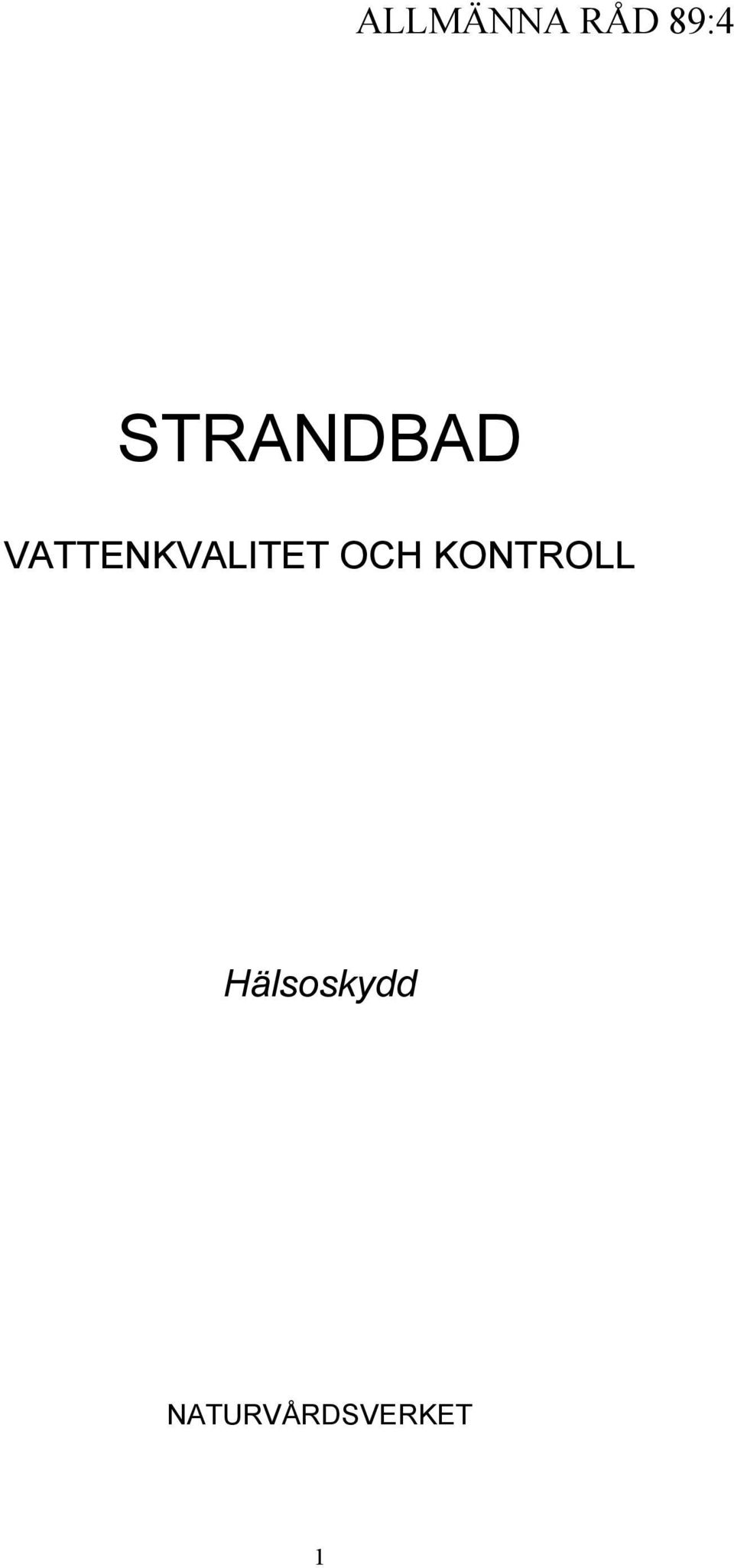 VATTENKVALITET OCH