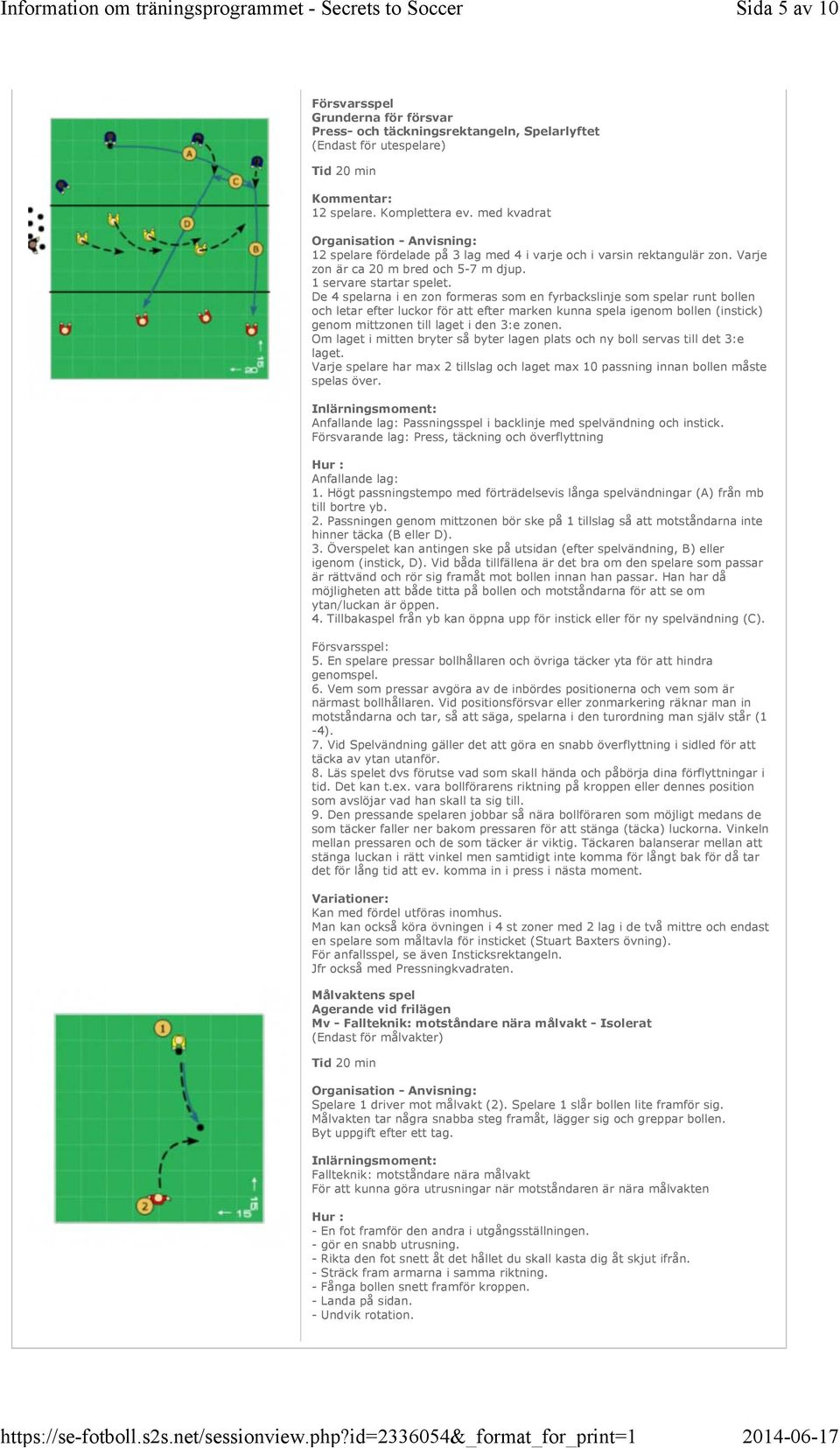 De 4 spelarna i en zon formeras som en fyrbackslinje som spelar runt bollen och letar efter luckor för att efter marken kunna spela igenom bollen (instick) genom mittzonen till laget i den 3:e zonen.