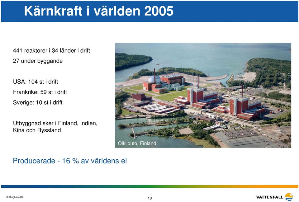 Sverige: 10 st i drift Utbyggnad sker i Finland, Indien, Kina