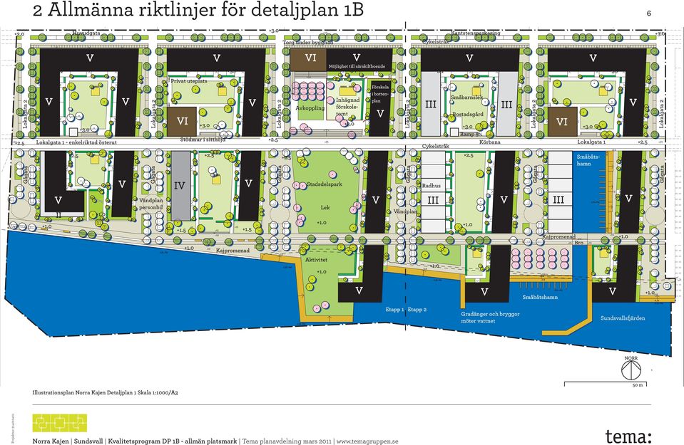 5 Avkoppling Stadsdelspark Lek +1.0 Aktivitet +1.0 Möjlighet till särskiltboende +3.7 Inhägnad förskoletomt Förskola i bottenplan ändplan III Radhus III +1.0 +3.7 Småbarnslek Bostadsgård +2.5 +1.