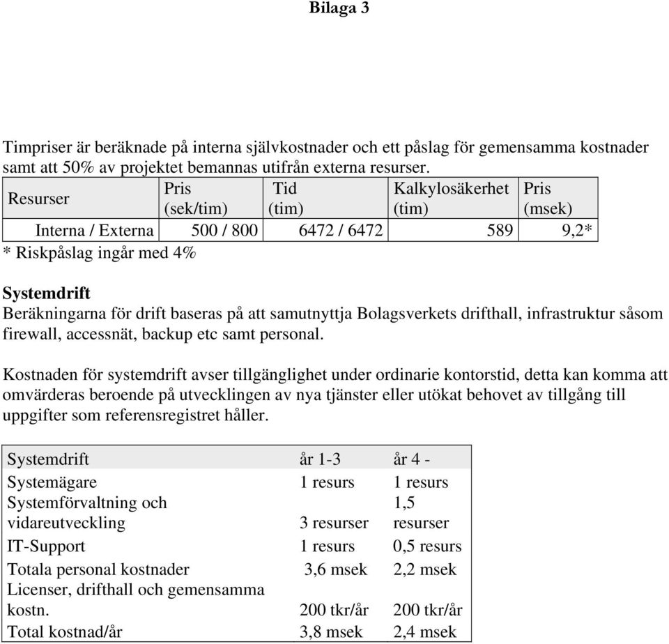 samutnyttja Bolagsverkets drifthall, infrastruktur såsom firewall, accessnät, backup etc samt personal.