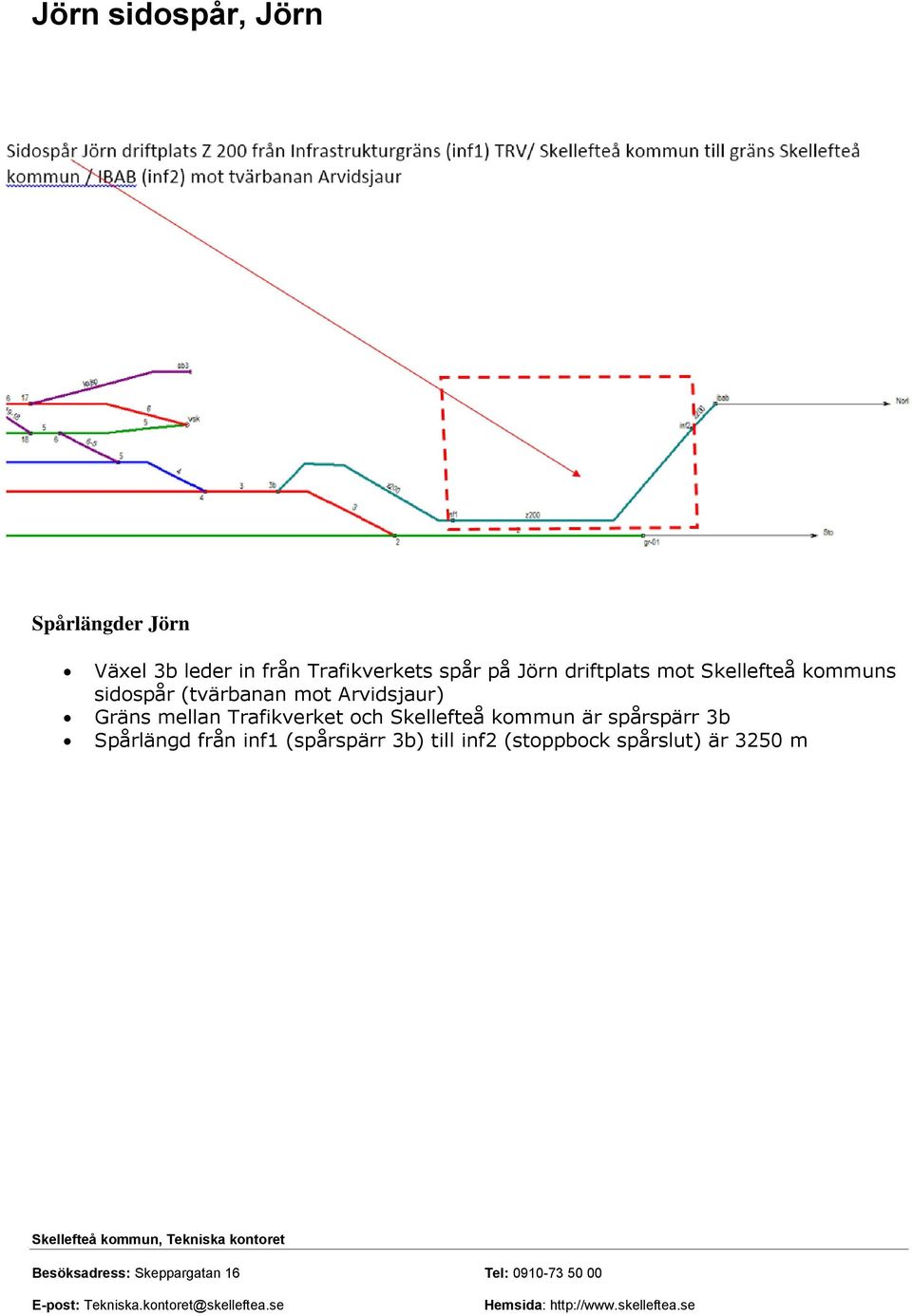 Arvidsjaur) Gräns mellan Trafikverket och Skellefteå kommun är spårspärr