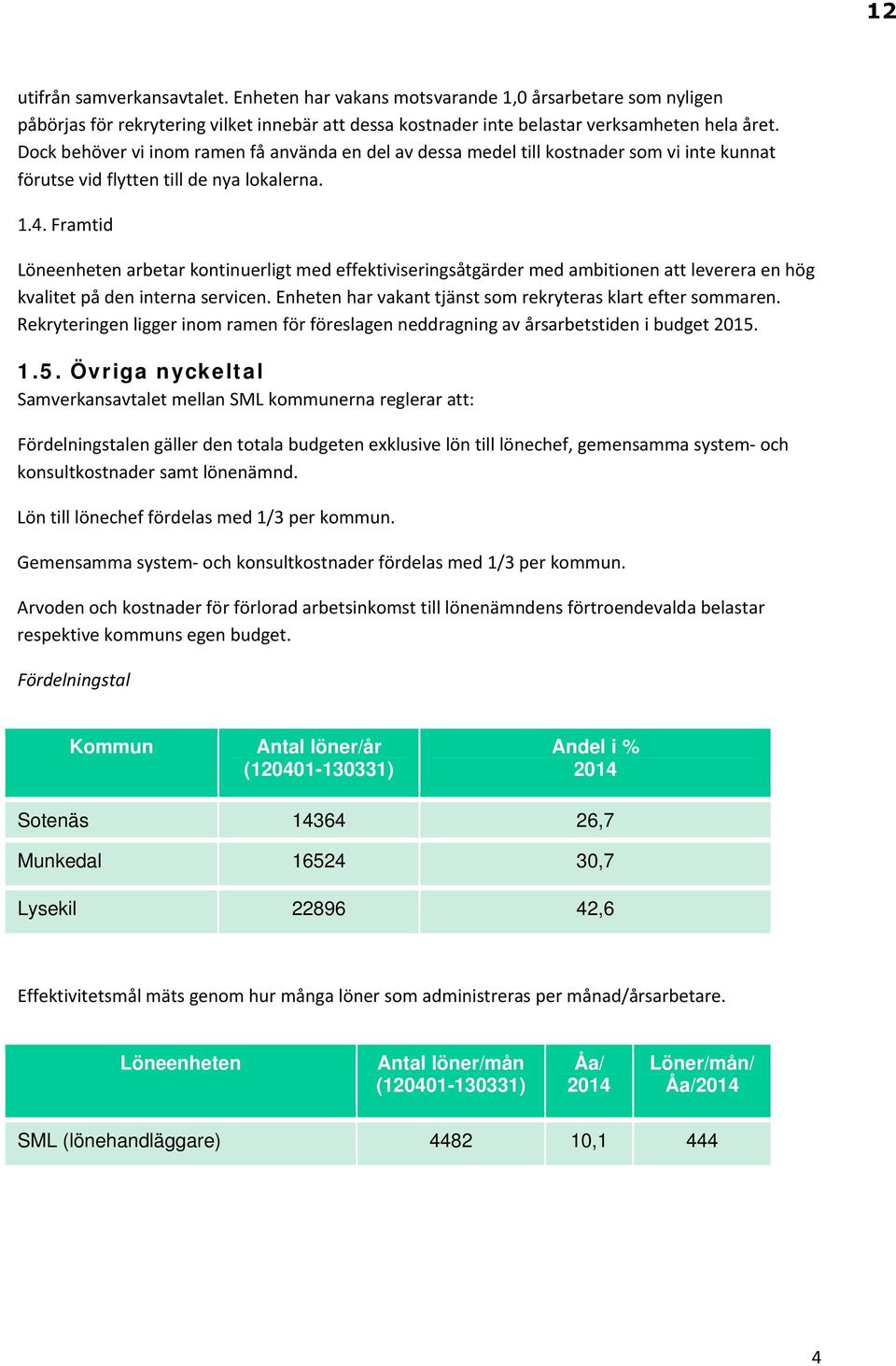 Framtid Löneenheten arbetar kontinuerligt med effektiviseringsåtgärder med ambitionen att leverera en hög kvalitet på den interna servicen.