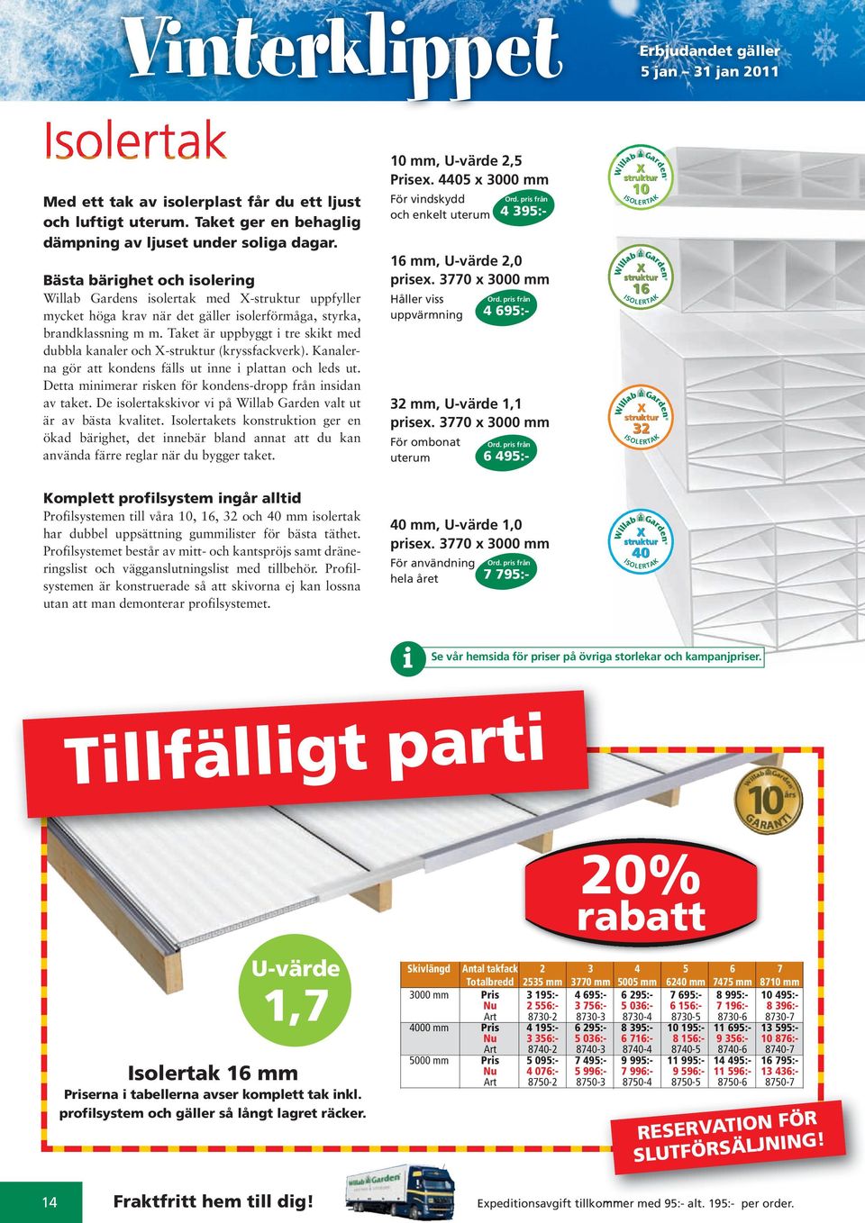 Taket är uppbyggt i tre skikt med dubbla kaaler och X-struktur (kryssfackverk). Kaalera gör att kodes fälls ut ie i platta och leds ut. Detta miimerar riske för kodes-dropp frå isida av taket.