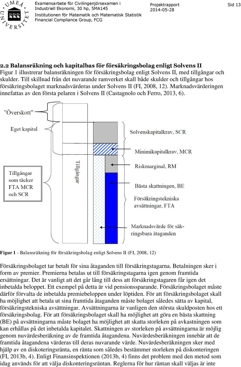 Marknadsvärderingen innefattas av den första pelaren i Solvens II (Castagnolo och Ferro, 2013, 6).