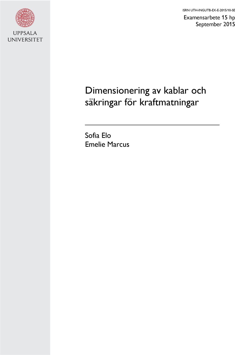 Dimensionering av kablar och