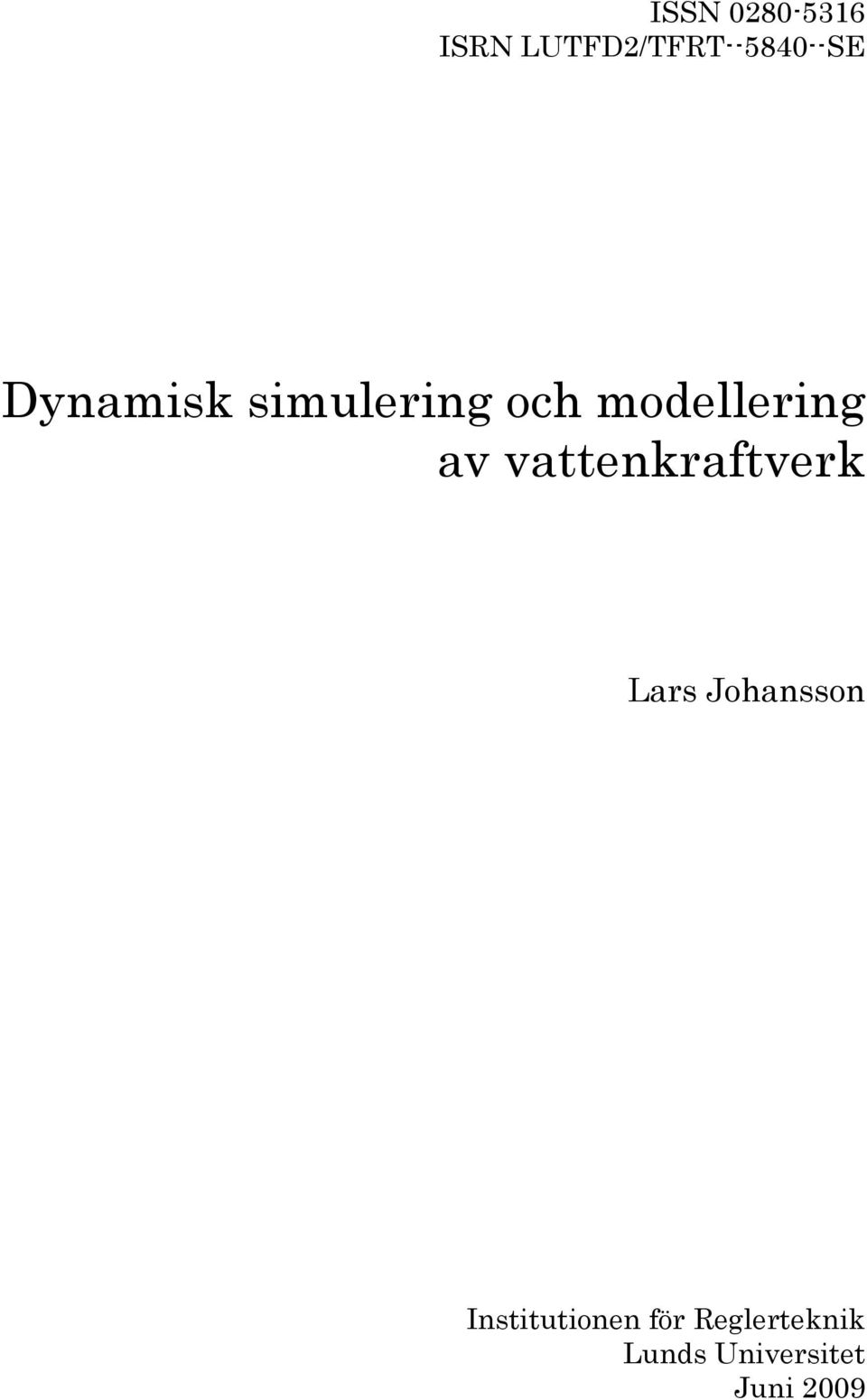 vattenkraftverk Lars Johansson