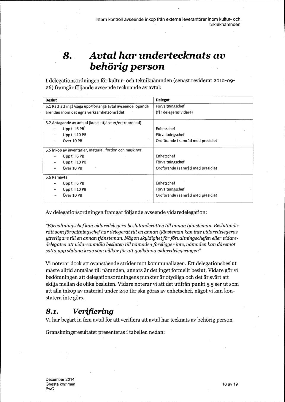 2 Antagande av anbud (konsulttjänster/entreprenad) - Upp till 6 PB 1 - Upp till 10 PB - Över 10 PB 5.