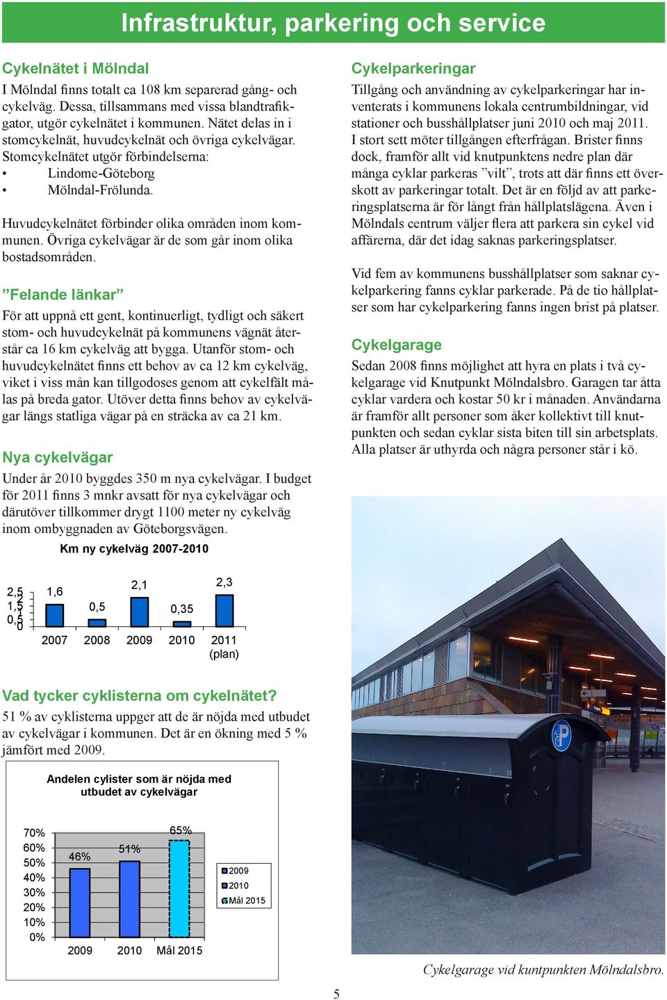 Övriga cykelvägar är de som går inom olika bostadsområden.