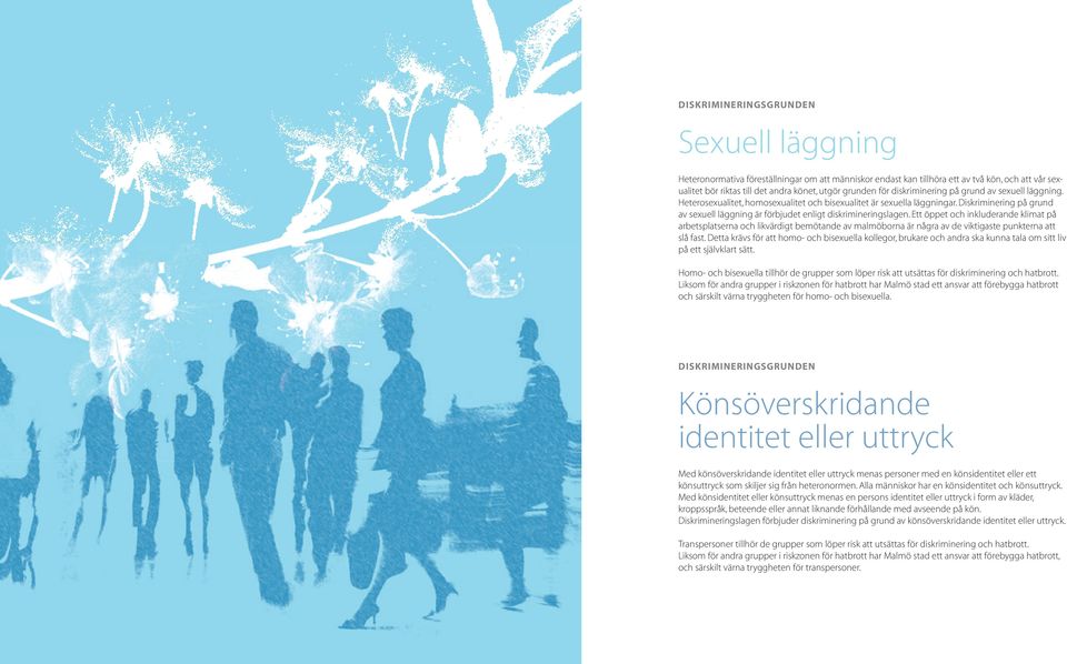 Diskriminering på grund av sexuell läggning är förbjudet enligt diskrimineringslagen.