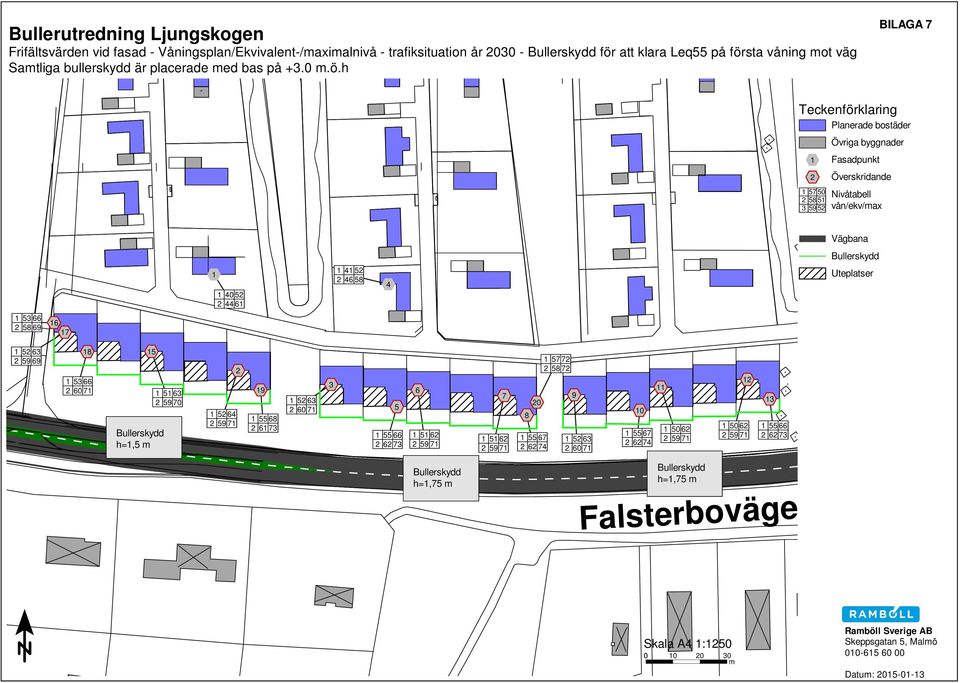 Uteplatser 1 53 66 2 58 69 16 17 1 52 63 2 59 69 18 1 53 66 2 60 71 15 Bullerskydd h=1,5 m 1 51 63 2 59 70 2 1 52 64 2 59 71 19 1 55 68 2 61 73 1 52 63 2 60 71 3 5 1 55 66 2 62 73 6 1 51 62 2 59 71 7