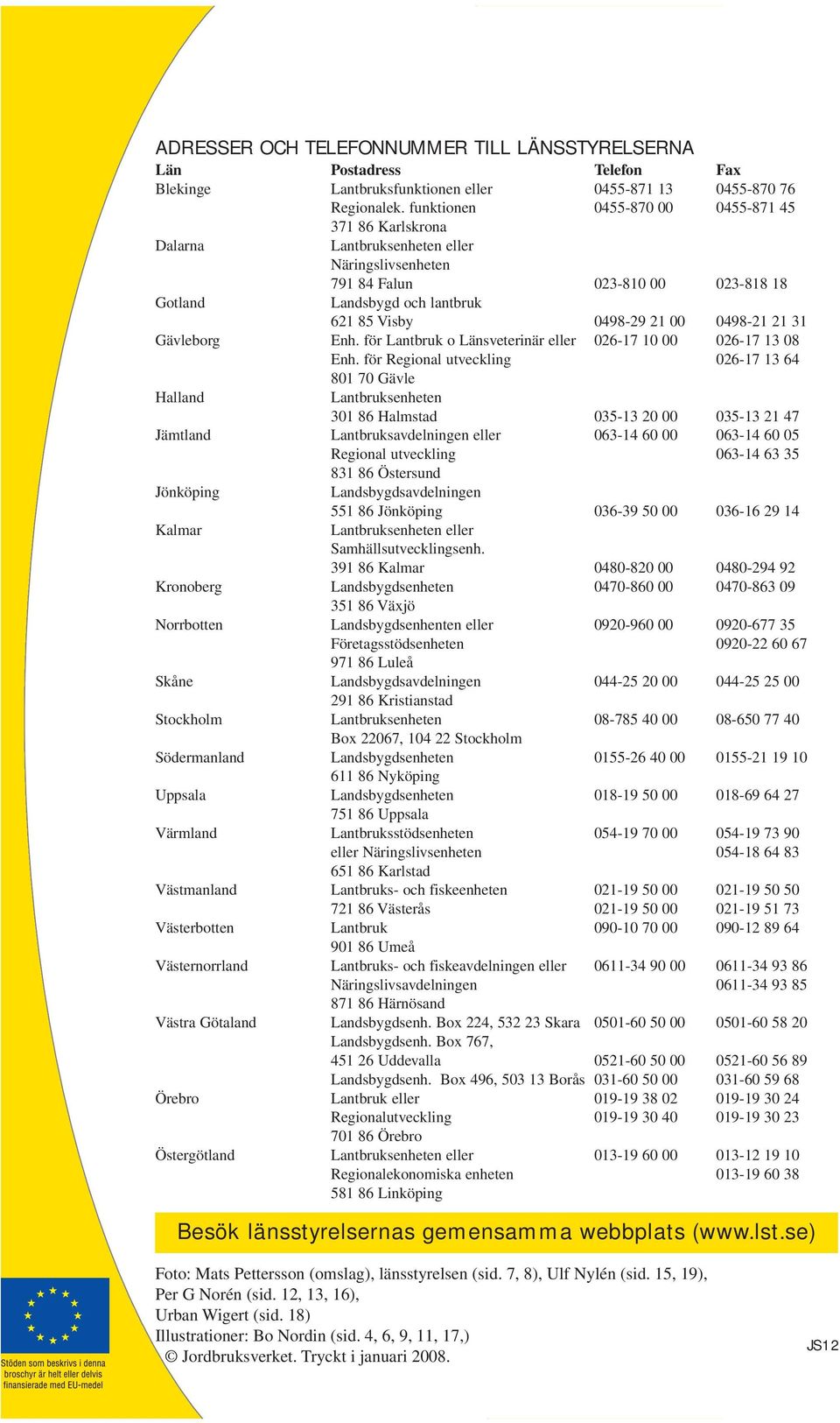 0498-21 21 31 Gävleborg Enh. för Lantbruk o Länsveterinär eller 026-17 10 00 026-17 13 08 Enh.