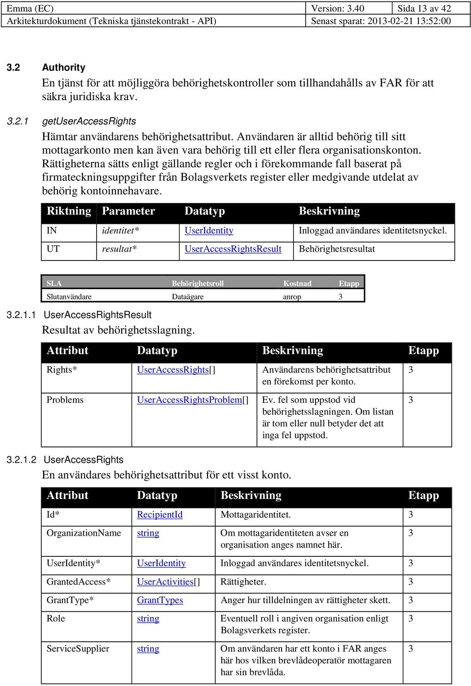 Rättigheterna sätts enligt gällande regler och i förekommande fall baserat på firmateckningsuppgifter från Bolagsverkets register eller medgivande utdelat av behörig kontoinnehavare.