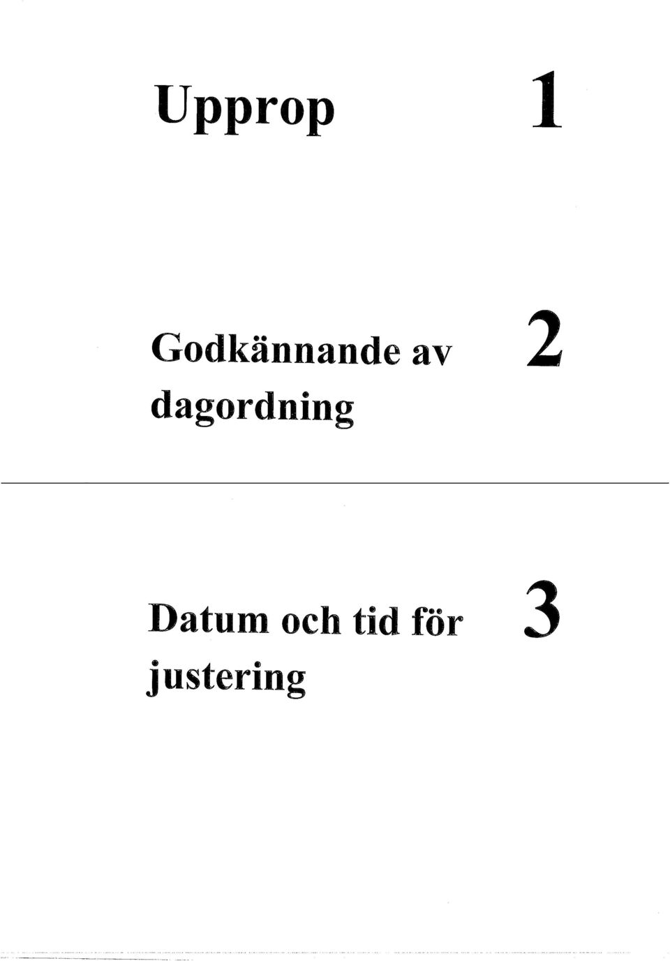 dagordning Datum