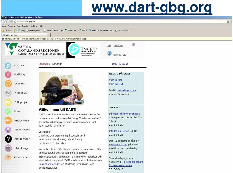 material Information och rapporter om projekt inom