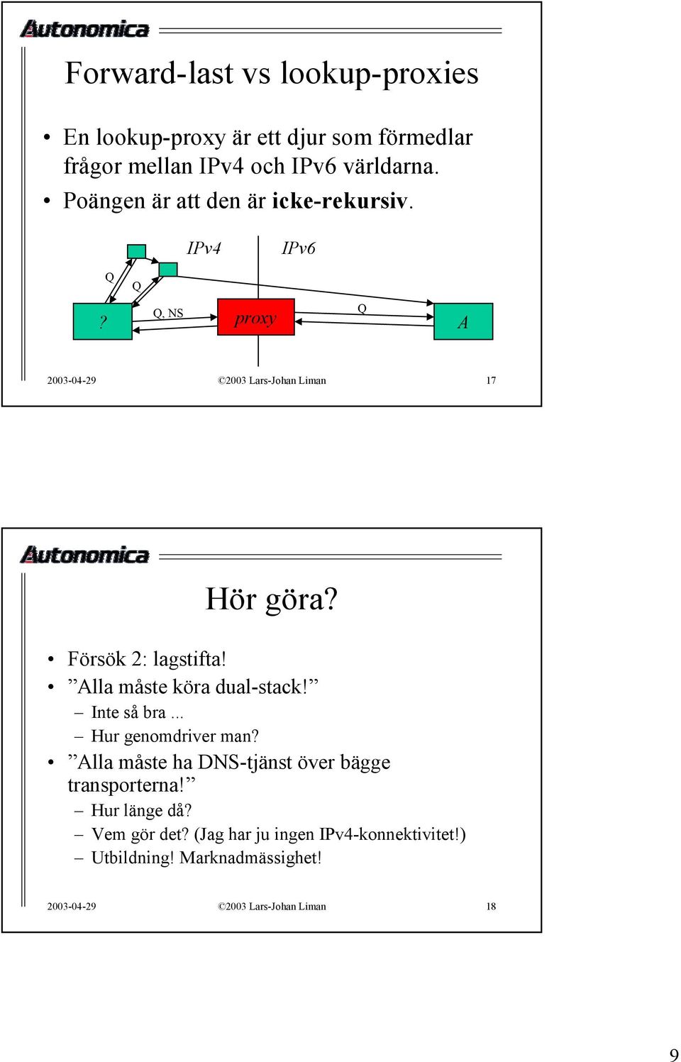 Försök 2: lagstifta! Alla måste köra dual-stack! Inte så bra... Hur genomdriver man?