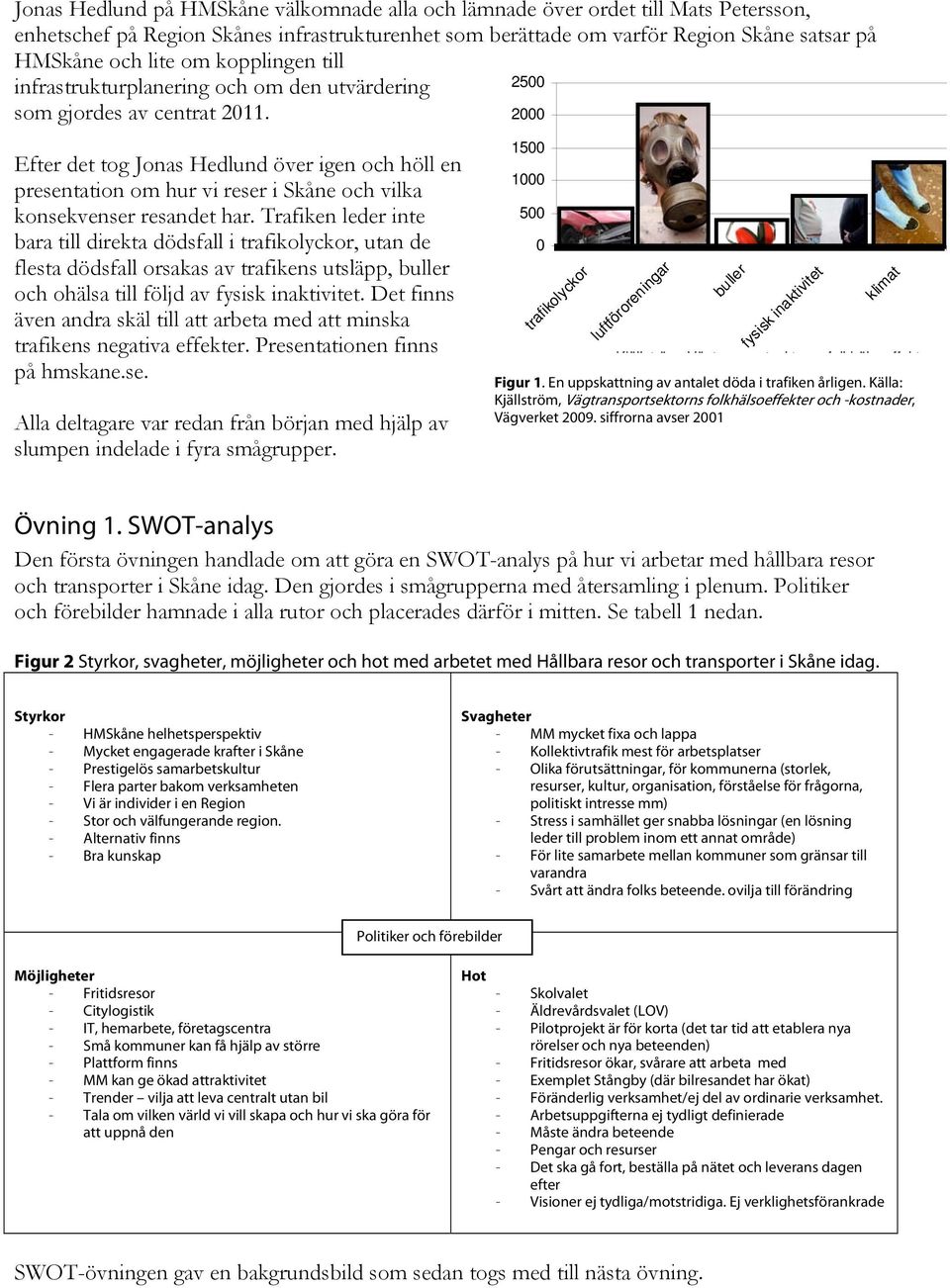 2000 Efter det tog Jonas Hedlund över igen och höll en presentation om hur vi reser i Skåne och vilka konsekvenser resandet har.