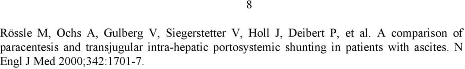 A comparison of paracentesis and transjugular