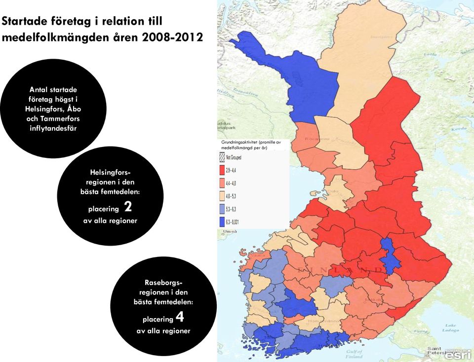 (promille av medelfolkmängd per år) Helsingforsregionen i den bästa femtedelen: