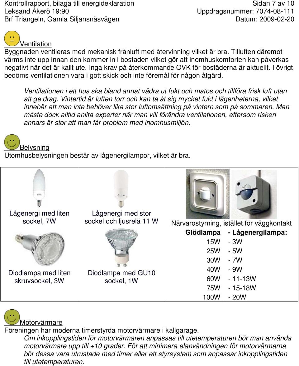 I övrigt bedöms ventilationen vara i gott skick och inte föremål för någon åtgärd. Ventilationen i ett hus ska bland annat vädra ut fukt och matos och tillföra frisk luft utan att ge drag.