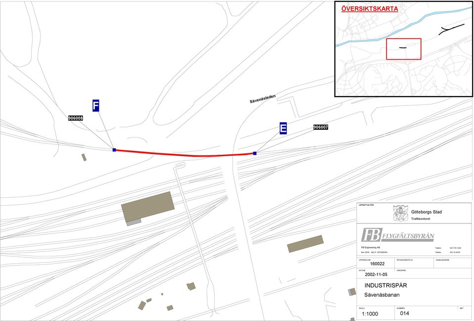 906008 F 906007 ÖVERSIKTSKARTA Sävenäsbanan