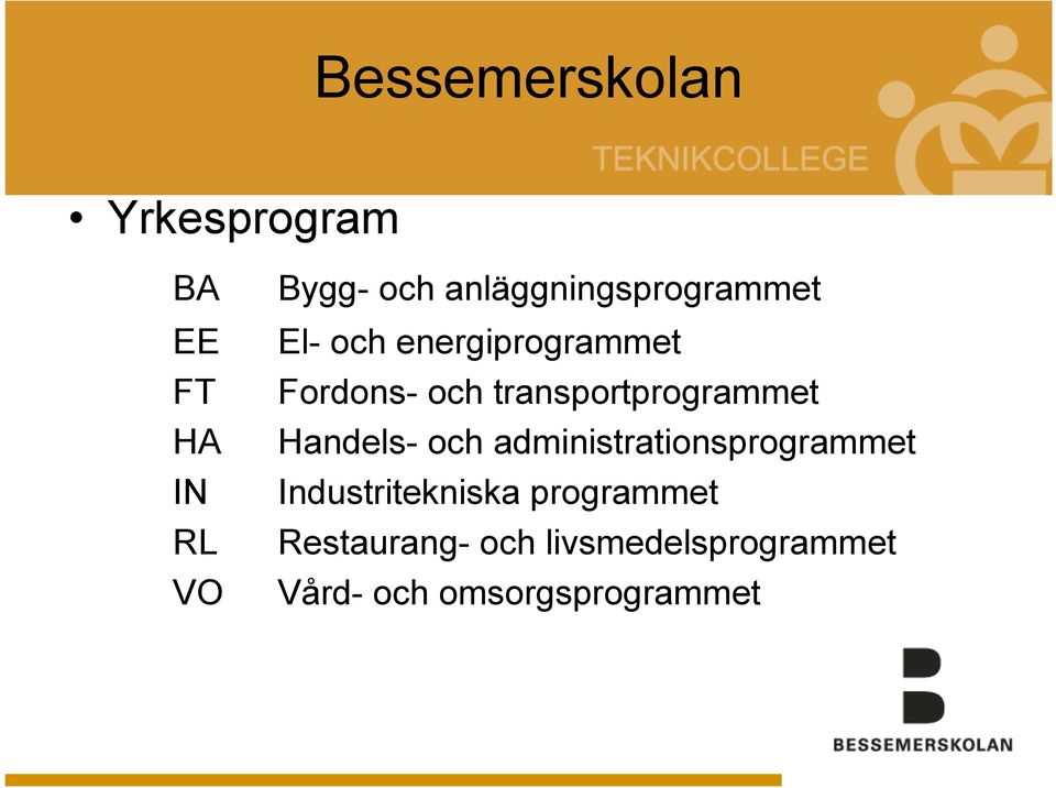 transportprogrammet Handels- och administrationsprogrammet