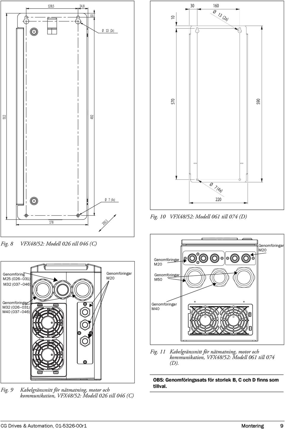 M32 (026 031) M40 (037 046) Genomföringar M40 Fig.