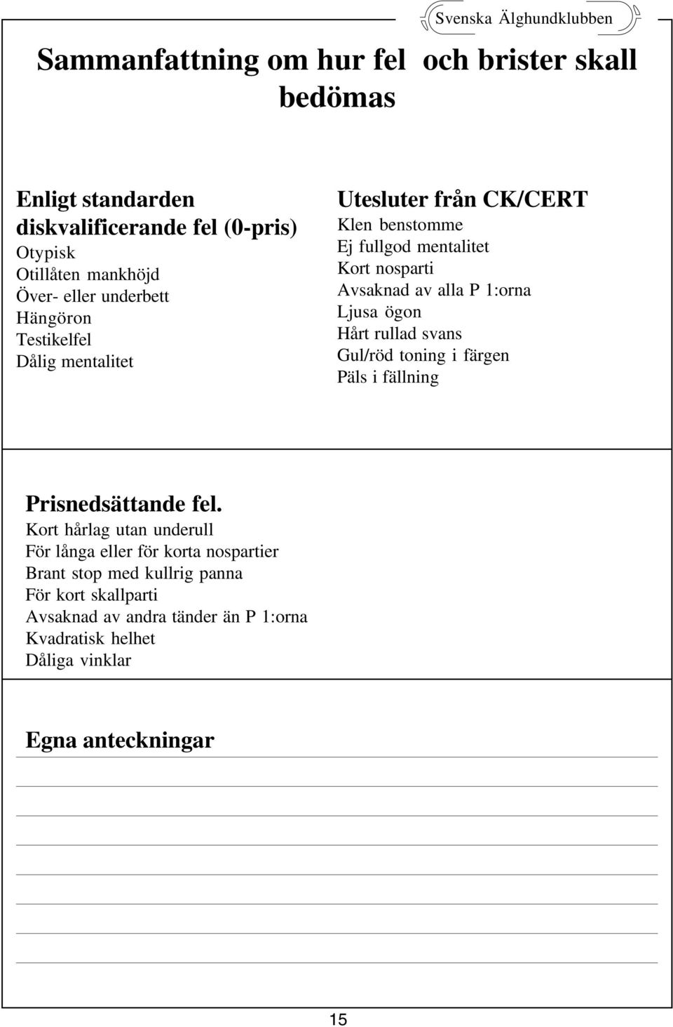 P 1:orna Ljusa ögon Hårt rullad svans Gul/röd toning i färgen Päls i fällning Prisnedsättande fel.