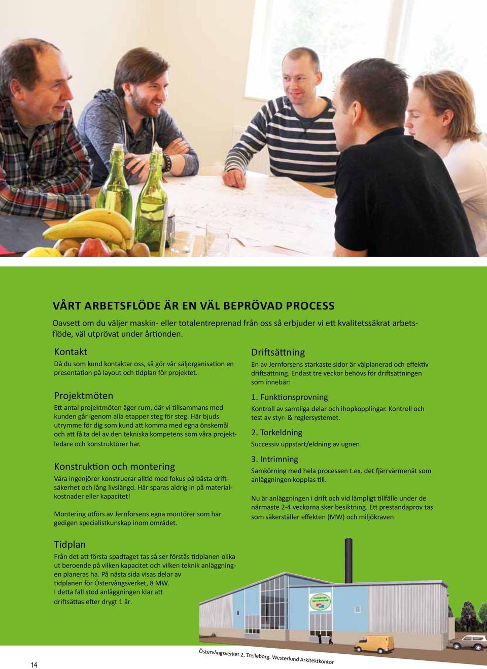 Projektmöten Ett antal projektmöten äger rum, där vi tillsammans med kunden går igenom alla etapper steg för steg.