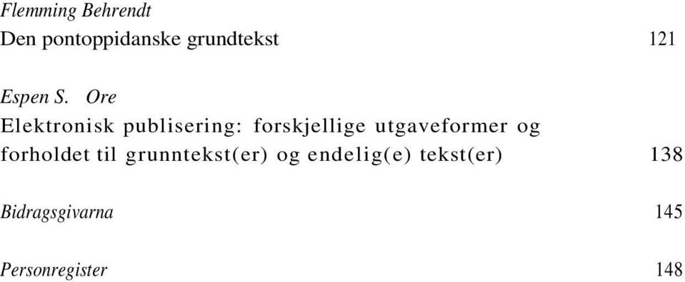 Ore Elektronisk publisering: forskjellige