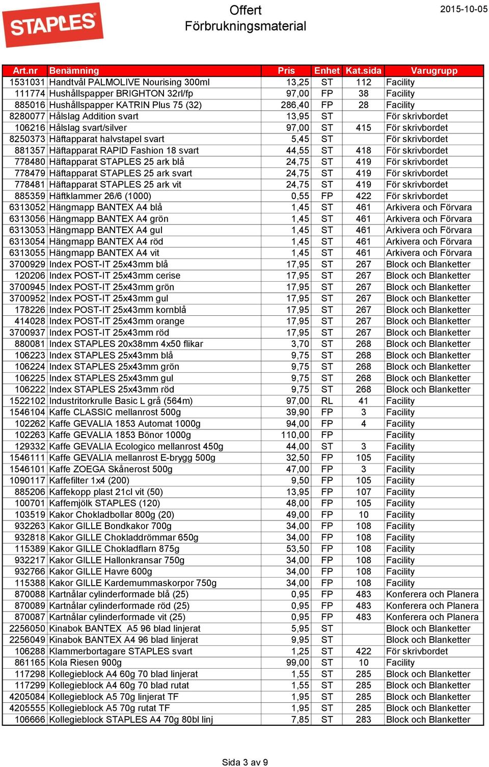 18 svart 44,55 ST 418 För skrivbordet 778480 Häftapparat STAPLES 25 ark blå 24,75 ST 419 För skrivbordet 778479 Häftapparat STAPLES 25 ark svart 24,75 ST 419 För skrivbordet 778481 Häftapparat