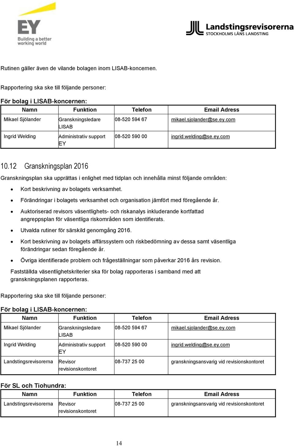 Förändringar i bolagets verksamhet och organisation jämfört med föregående år.