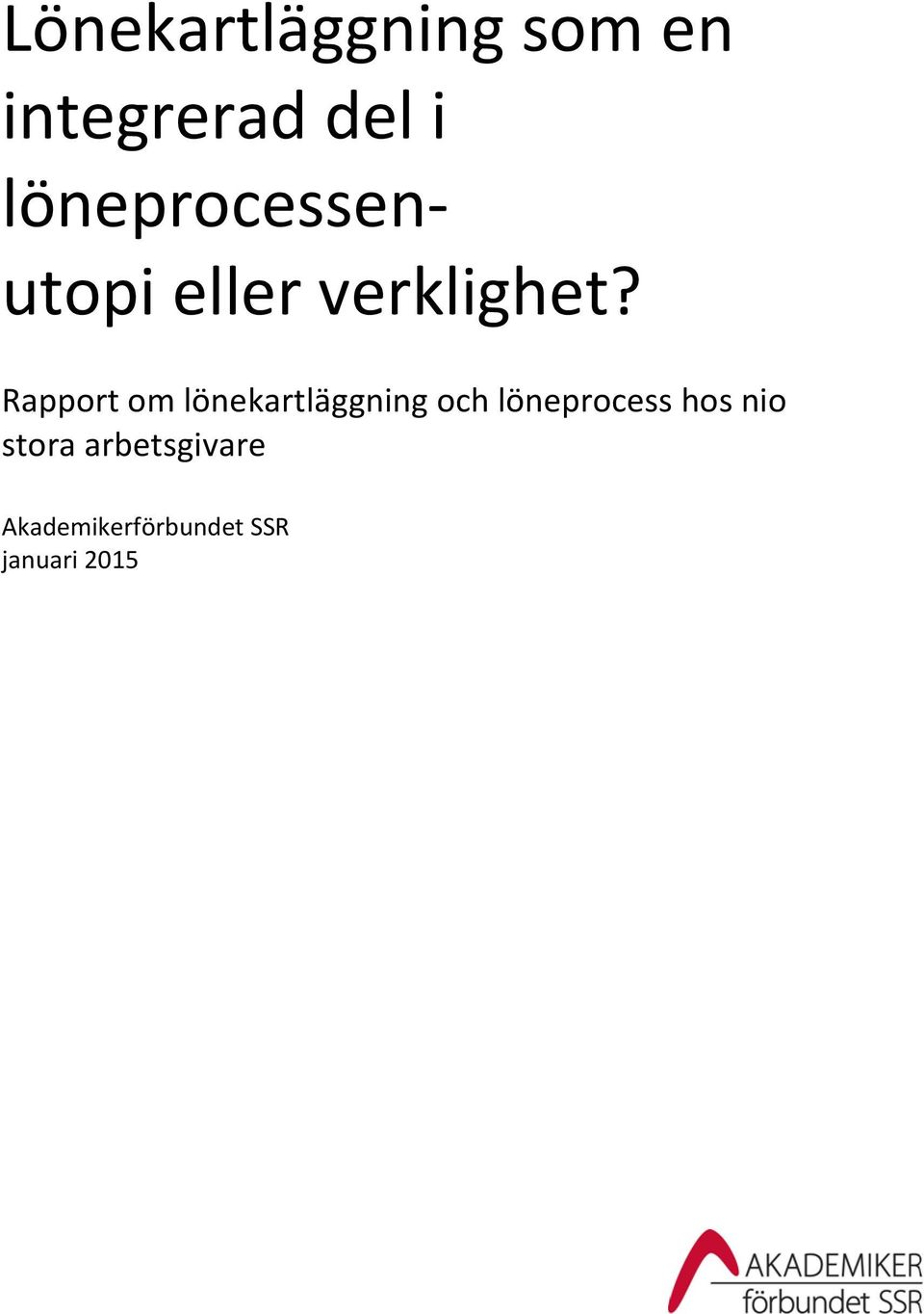 Rapport om lönekartläggning och