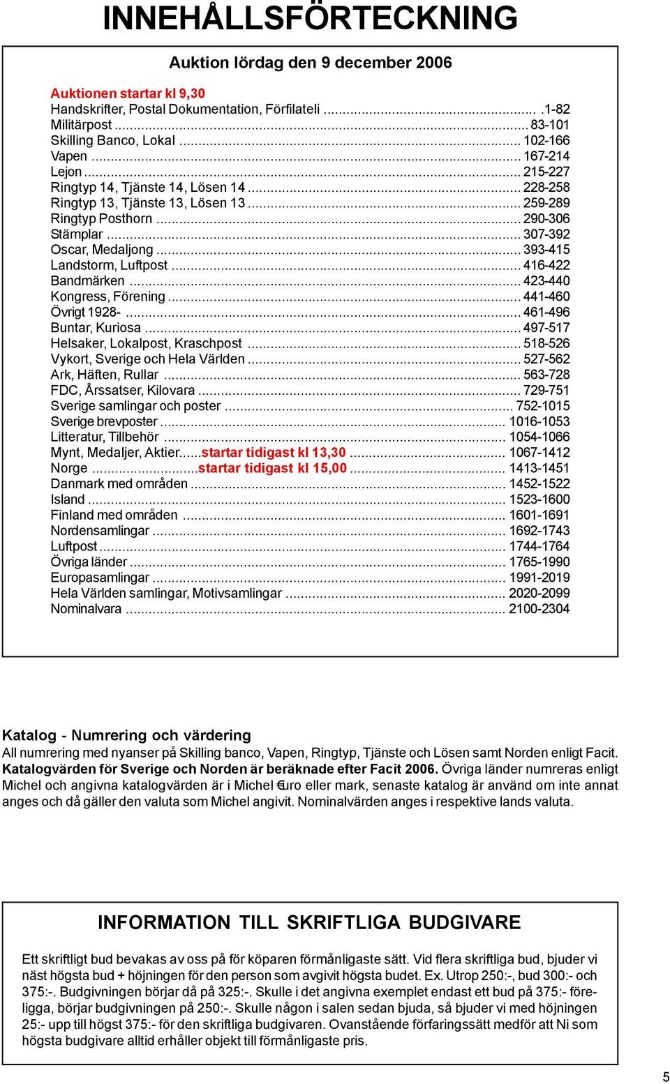 ..393-415 Landstorm, Luftpost... 416-422 Bandmärken... 423-440 Kongress, Förening...441-460 Övrigt 1928-...461-496 Buntar, Kuriosa... 497-517 Helsaker, Lokalpost, Kraschpost.