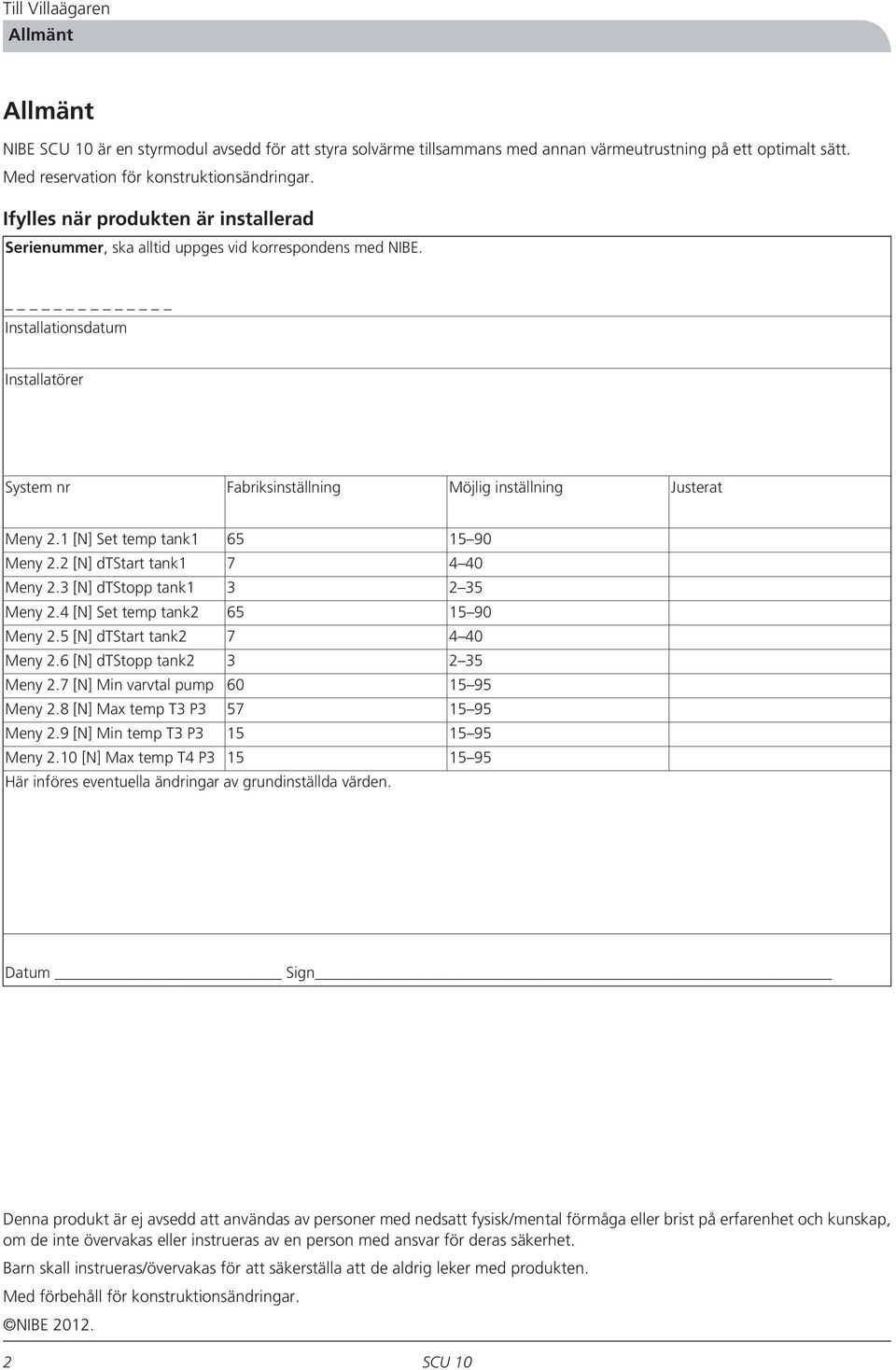 1 [N] Set temp tank1 65 Meny 2.2 [N] dtstart tank1 7 Meny 2.3 [N] dtstopp tank1 3 Meny 2.4 [N] Set temp tank2 65 Meny 2.5 [N] dtstart tank2 7 Meny 2.6 [N] dtstopp tank2 3 Meny 2.