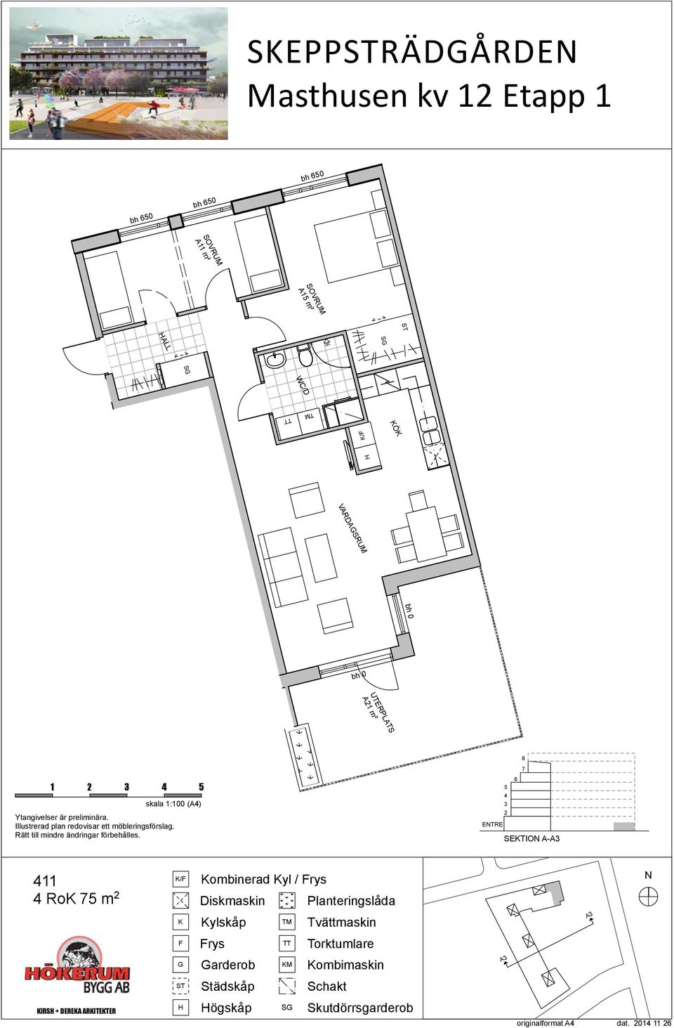 1:100 (A) SETIO A- 11 Ro m Diskmaskin Planteringslåda