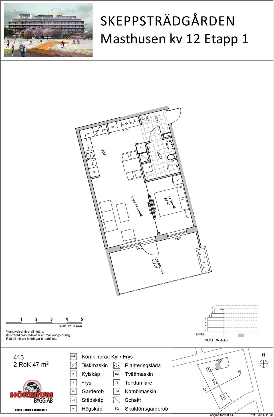 1:100 (A) SETIO A- 1 Ro m Diskmaskin Planteringslåda