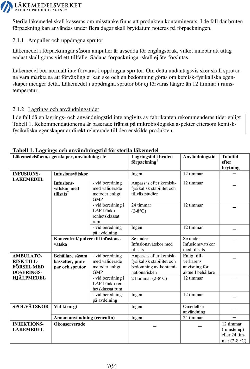 Sådana förpackningar skall ej återförslutas. Läkemedel bör normalt inte förvaras i uppdragna sprutor.