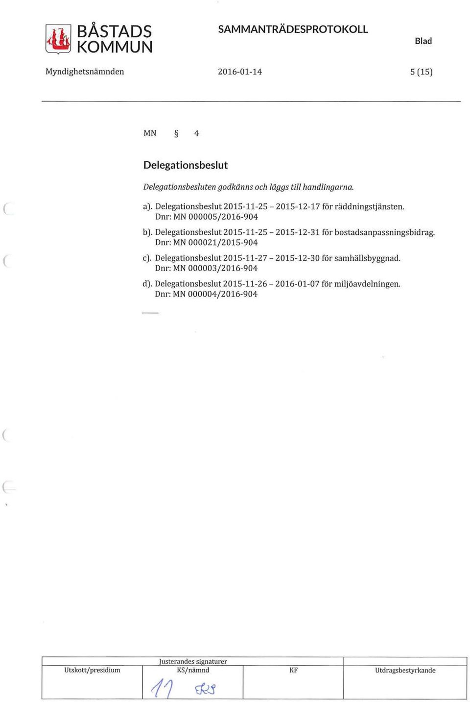 Delegationsbeslut 2015-11-25-2015-12-31 för bostadsanpassningsbidrag. Dnr: MN 000021/2015-904 c).